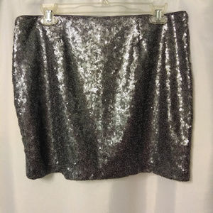 GAP silver sequin mini skirt size 6 new with tags